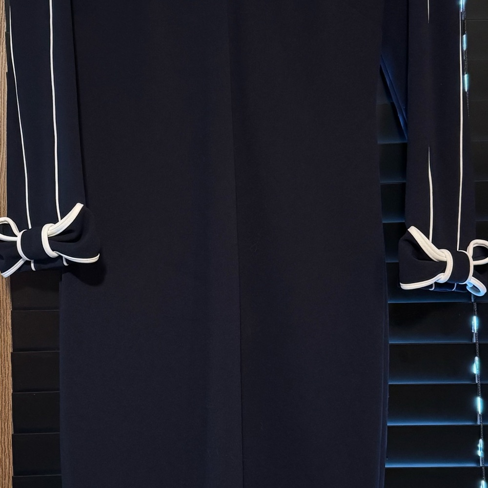 Calvin Klein Navy Dress with White Trim